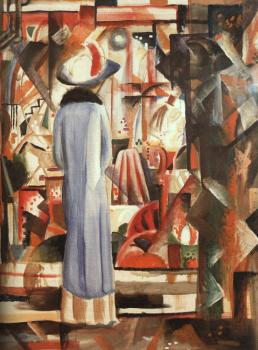 August Macke : Woman in front of a large illuminated window